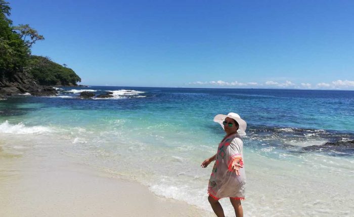 A walk along the beaches of Cébaco Island. It is Panama's third-largest island, with a population of only about 200 people; it is mostly covered in vegetation.