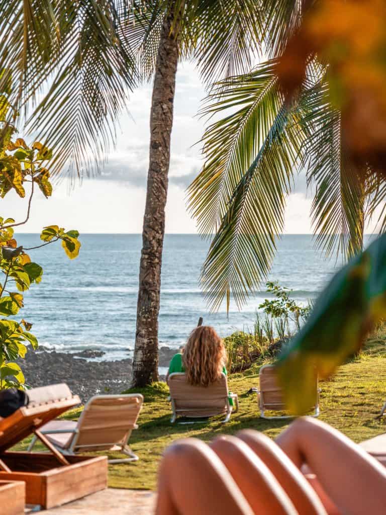 Relaxing at Bambuda Santa Catalina lodge, near La Punta in Santa Catalina, Panama