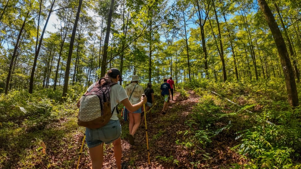 Hiking the trail on Isla Santa Catalina, Panama