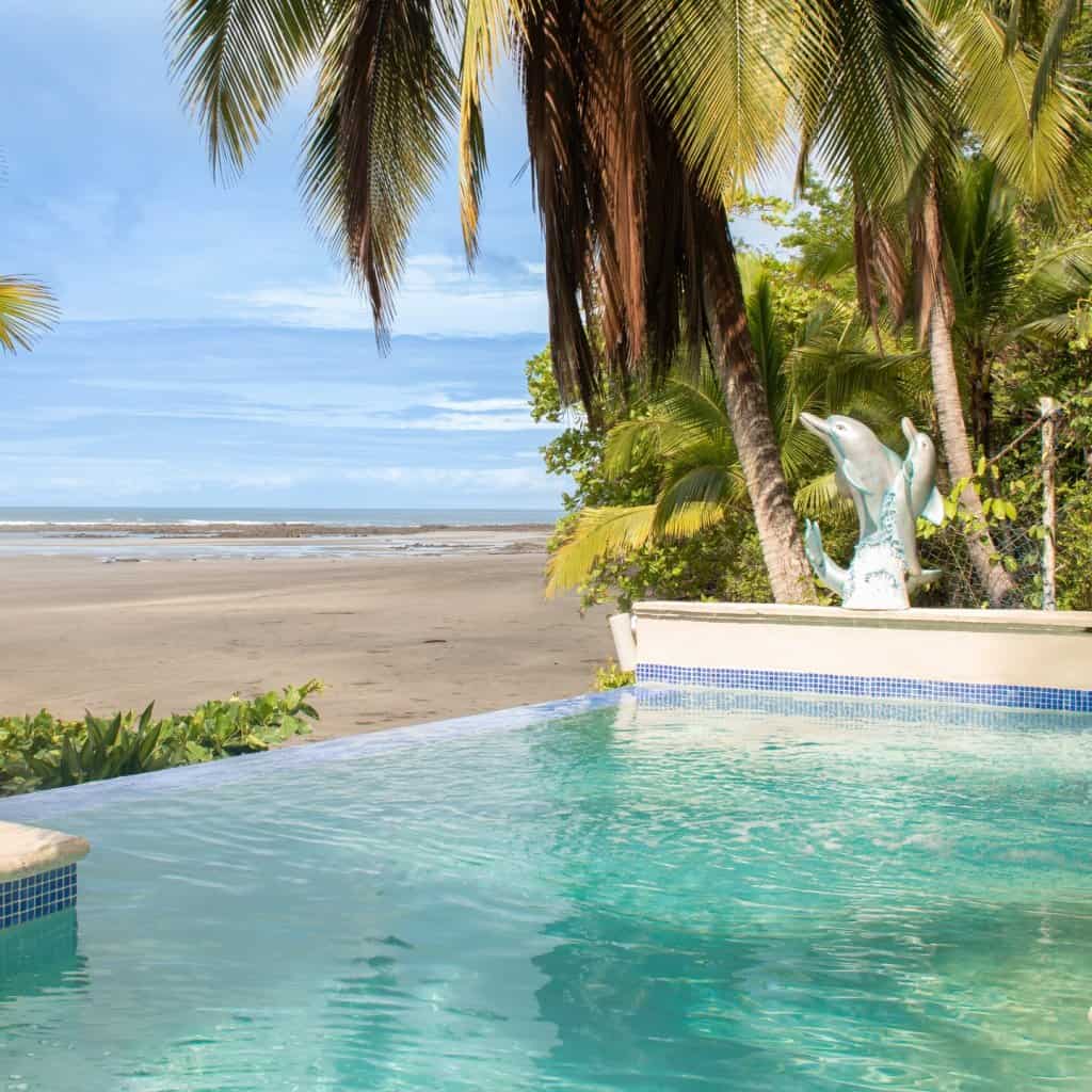 Pool area at Mama Ines hotel on the Playa Estero side of Santa Catalina, Panama